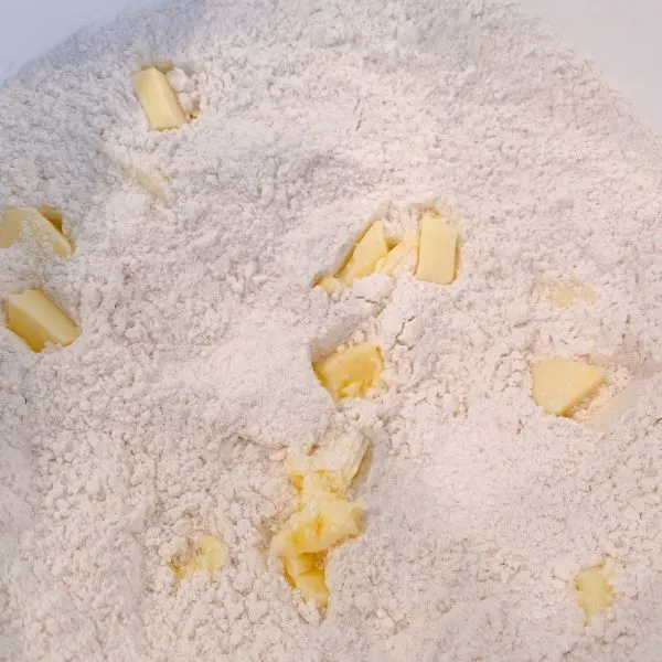 butter added to flour mixture