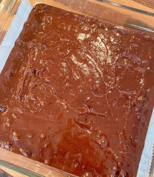 Brownie Batter in baking dish