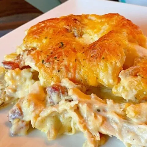 serving of Chicken Biscuit bubble bake casserole