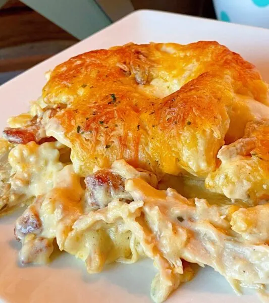 serving of Chicken Biscuit bubble bake casserole