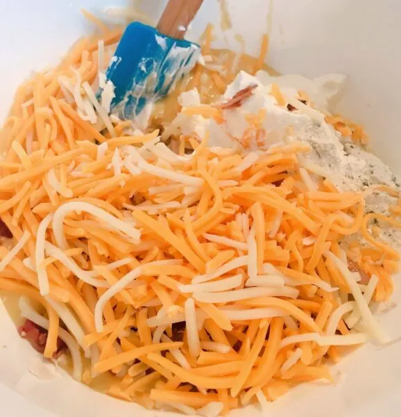 casserole ingredients in bowl ready to combine