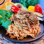 Slow Cooker Cuban Pork on Spanish Rice