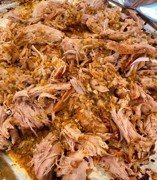 shredded pork roast with Mojo juices