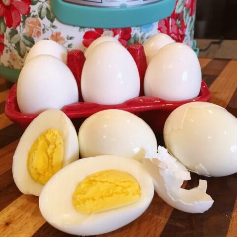 Instant Pot Hard Boiled Eggs on a counter