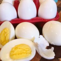 Instant Pot Hard Boiled Eggs with one cut in half