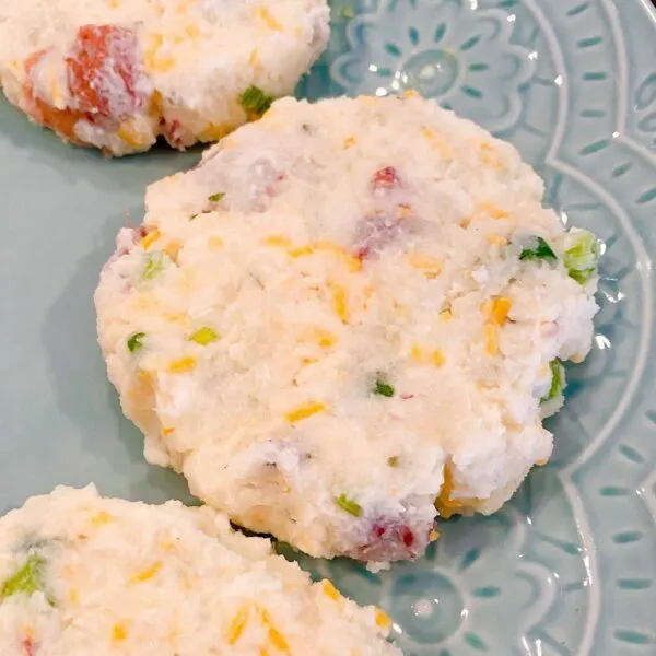 Formed Mashed Potato Patties on a plate