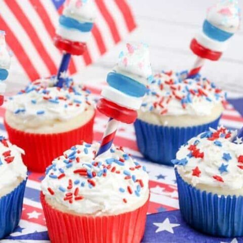 Image for Red, White, and Blue Firework Cupcakes