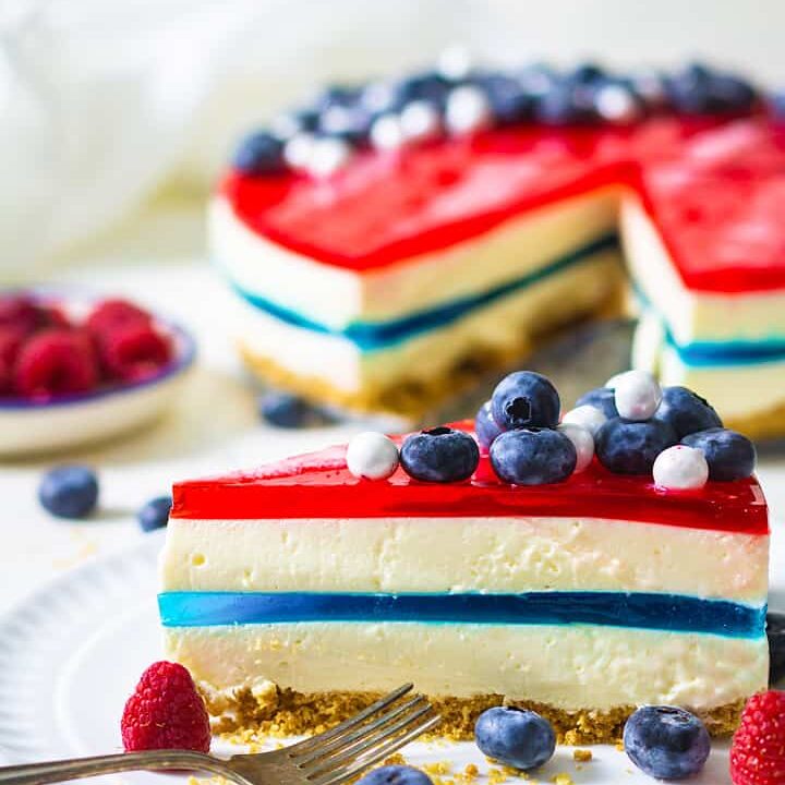 Image for No-Bake Red White & Blue Jello Cheesecake
