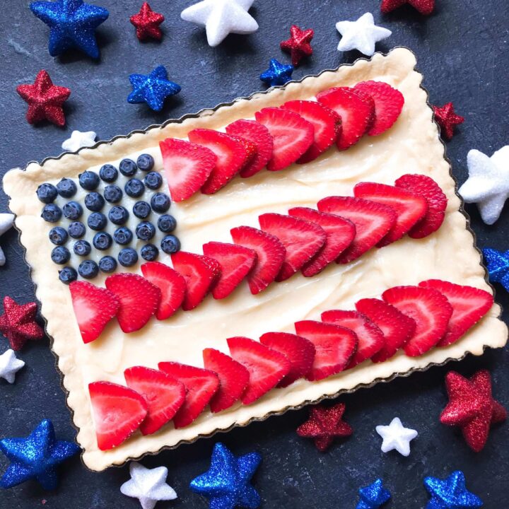 Image for Patriotic American Flag Fruit Tart