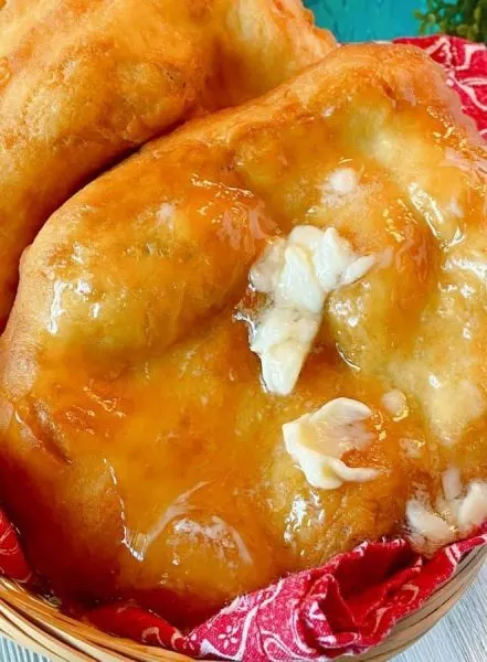 Indian fry bread with honey and butter.