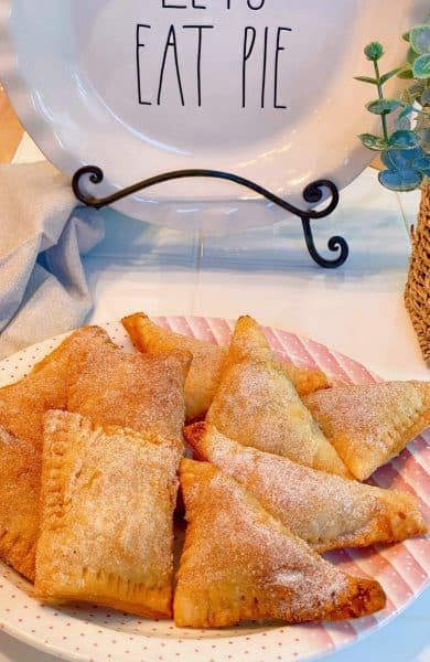 Plate of fried hand peach pies