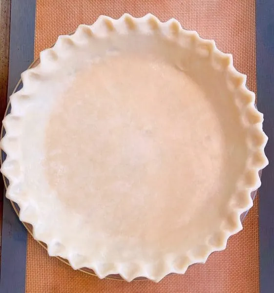 Deep Dish homemade pie crust in a pie dish ready for filling