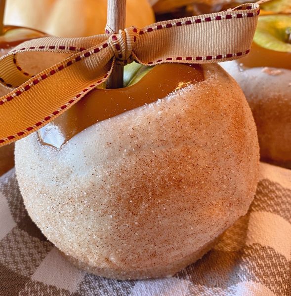 Close up of Apple Pie Caramel Apple