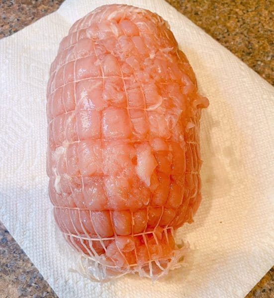 Turkey Roast rinsed and placed on a paper towel to drain.