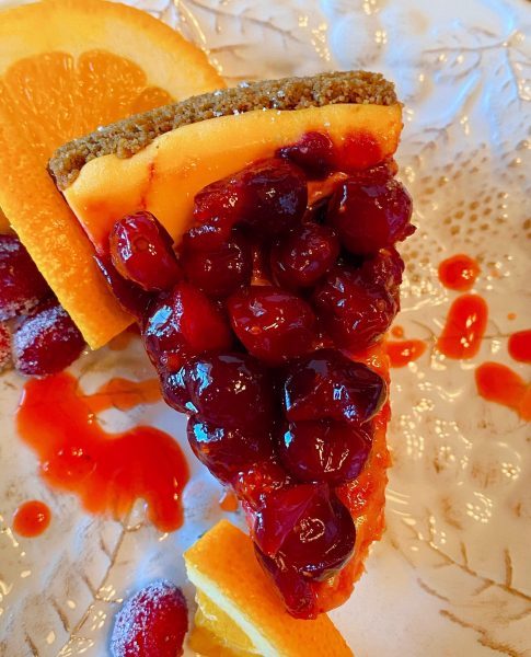 Cranberry Orange Cheesecake slice