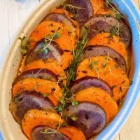 Sweet Potato Medley in a casserole dish