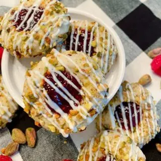 Raspberry Pistachio Thumbprints stacked