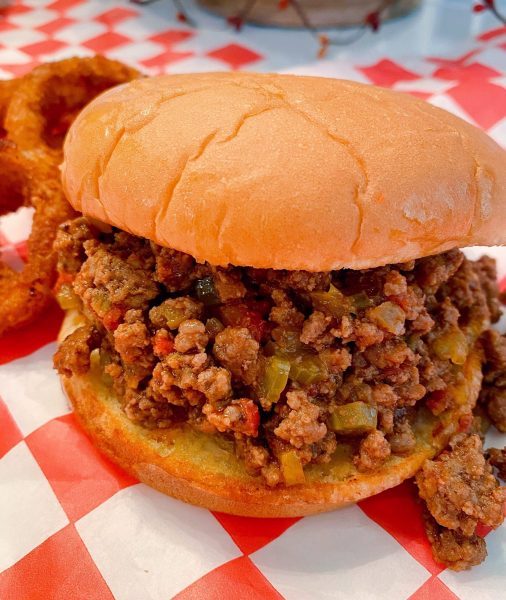 Bun filled sloppy joes