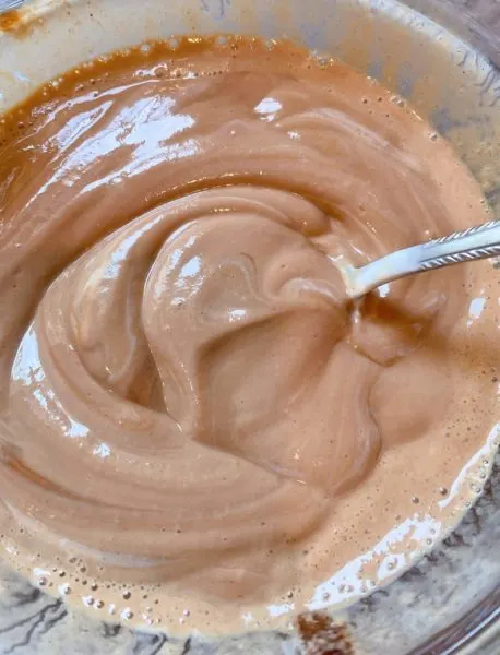 Wet ingredients combined in mixing bowl.