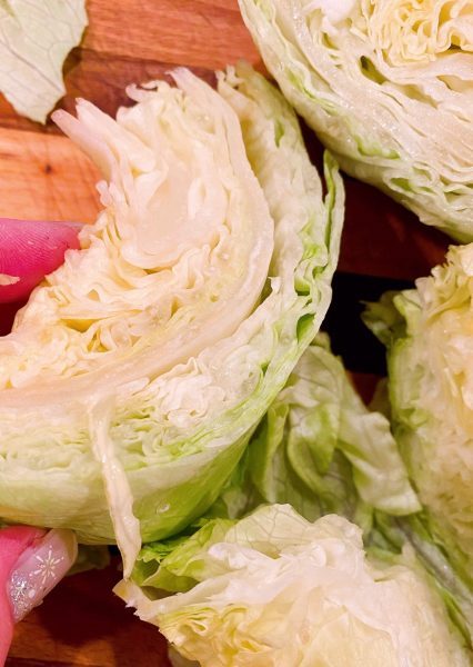 Salad wedges with centers removed