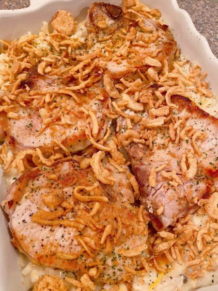 French's fried onions on top of casserole.