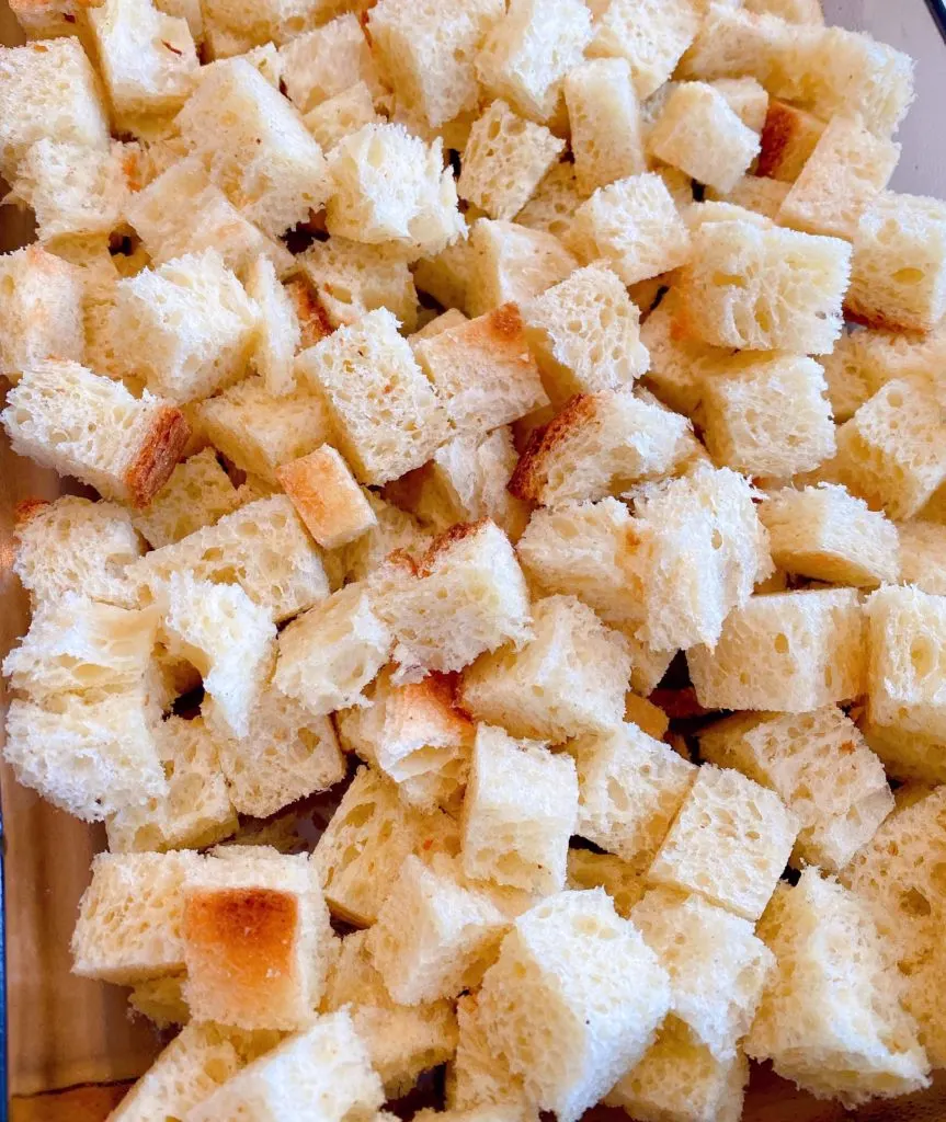 Bread cut into 1/2 inch cubes