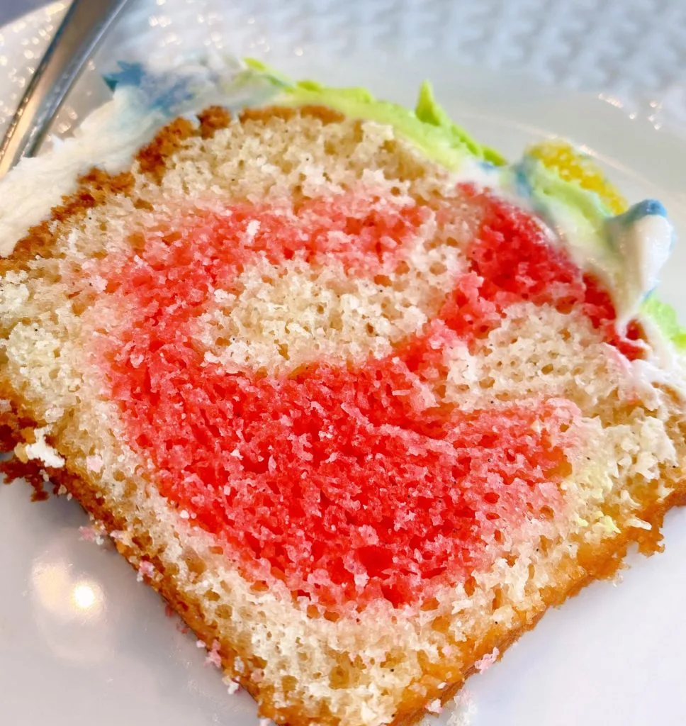 Cake slice on a plate.