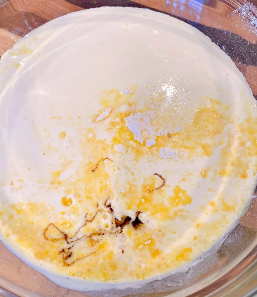 Vanilla Cream Filling ingredients in a large bowl ready to mix.