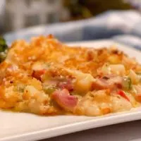 Cheesy Broccoli, Ham, and Hash browns casserole