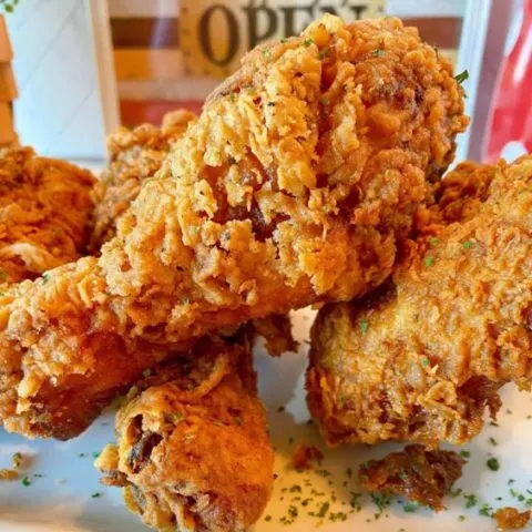 Fried Chicken on a serving platter.