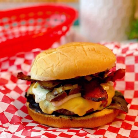 Blue cheese Bacon Mushroom burgers