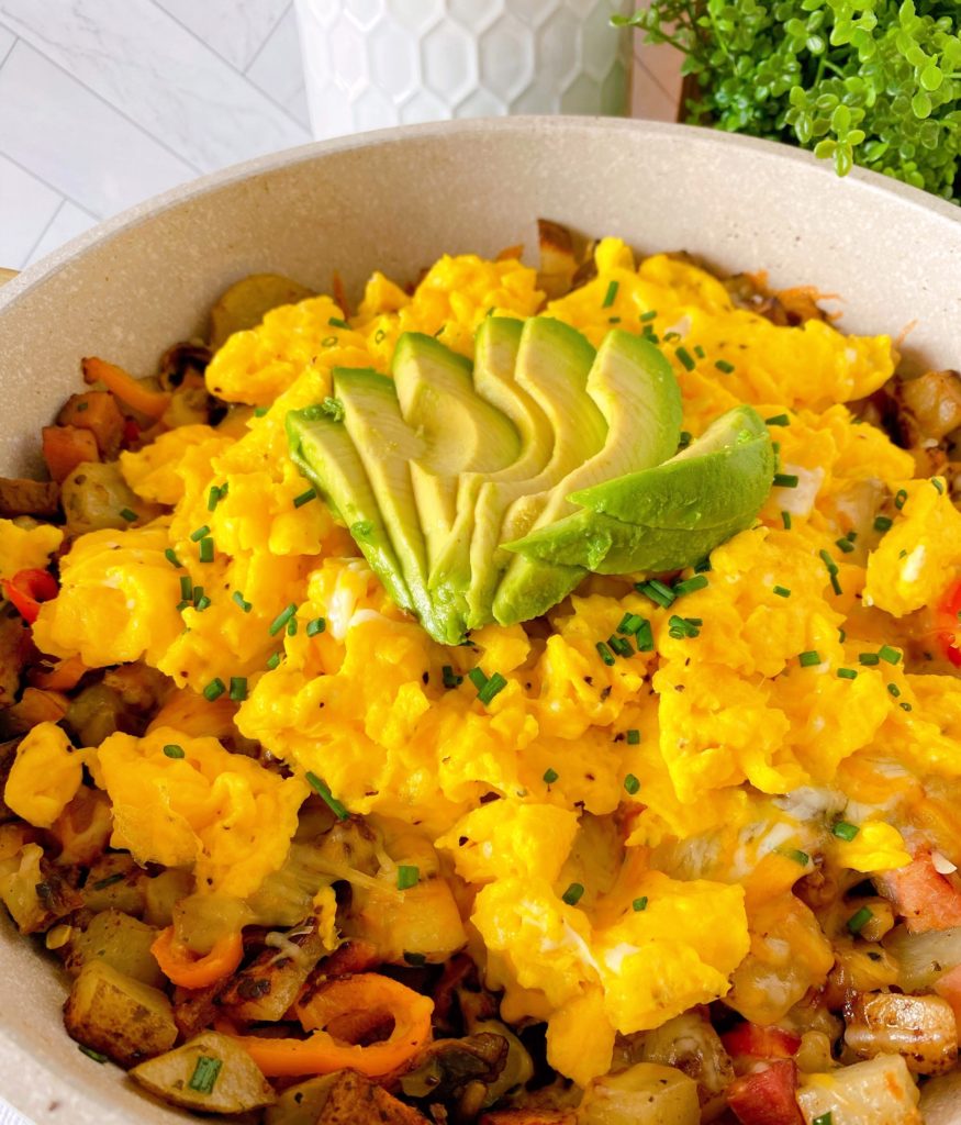 Country Skillet Breakfast Scramble in a skillet o