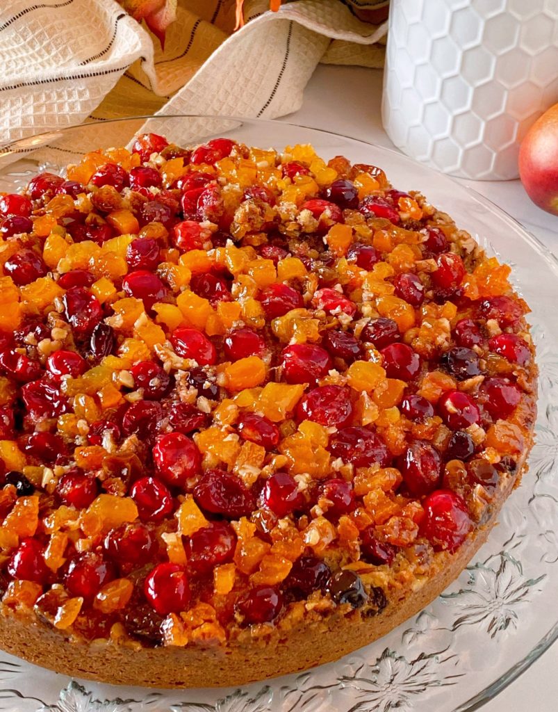 Cranberry Upside Down Coffee Cake upclose.