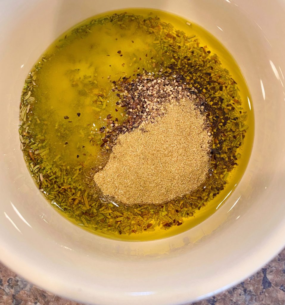 Small bowl with Herb Paste Ingredients.