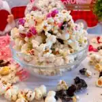 Bowl Full of Cookies and Cream Valentines Popcorn