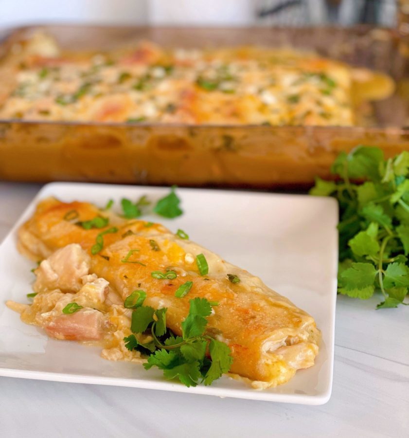 Easy Creamy Green Chile Chicken Enchiladas | Norine's Nest