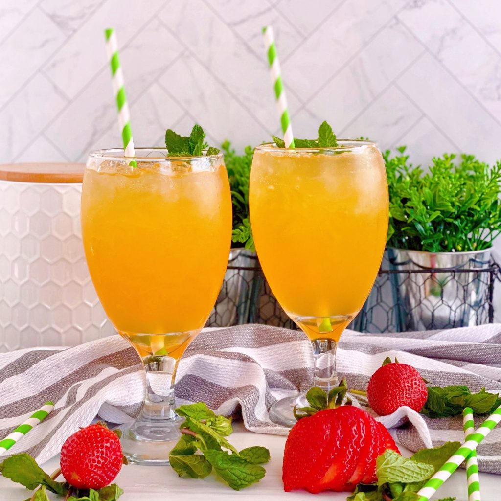 Two mocktail passion fruit julep.