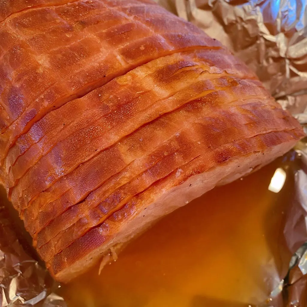 Ham after baking. 