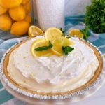 Easy No-Bake Lemon Cream Pie with beautiful lemon garnish.