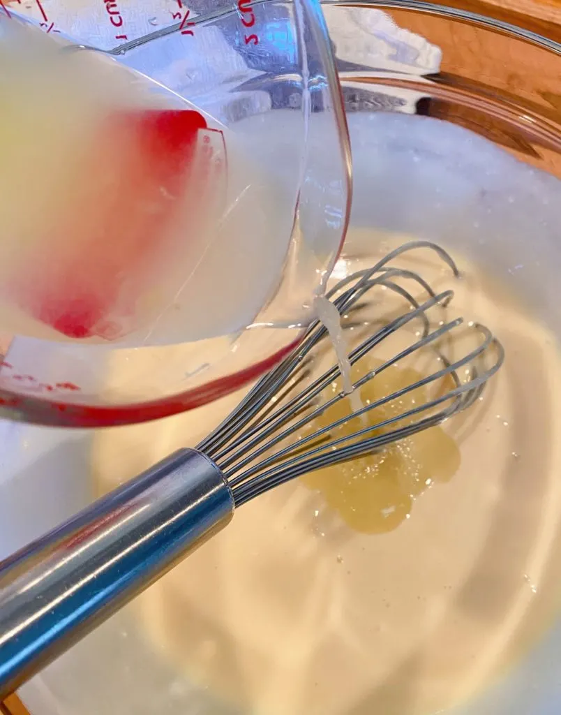 Lemon Juice added to the cream cheese mixture.