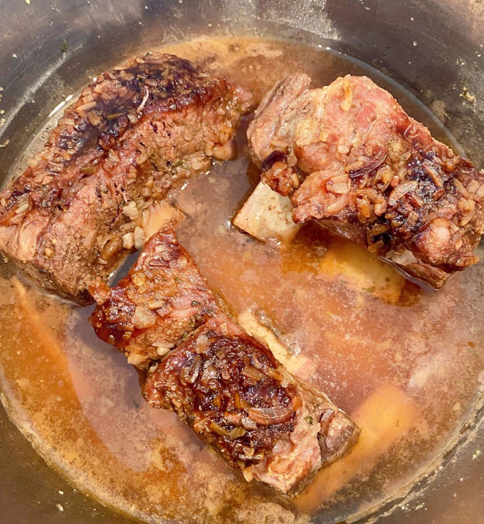 Cooked Braised Ribs in the instant pot.