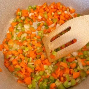 Sauteed celery, onions, and carrots.