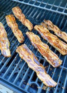 Korean Short Ribs on Grill cooking.