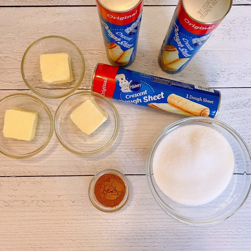 Cruffin Ingredients on a white board.