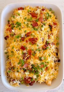 Casserole ready to go into the oven to bake.