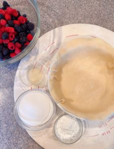 Ingredients for Triple Berry Deep Dish Galette.