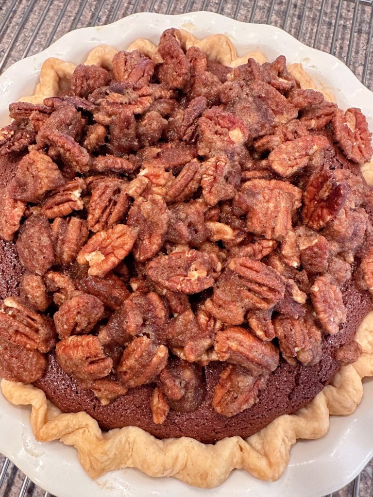 Chocolate Pie cooling on wire rack!