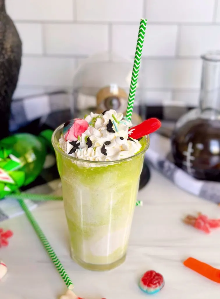 Spooky Mountain Dew Ice Cream Float.