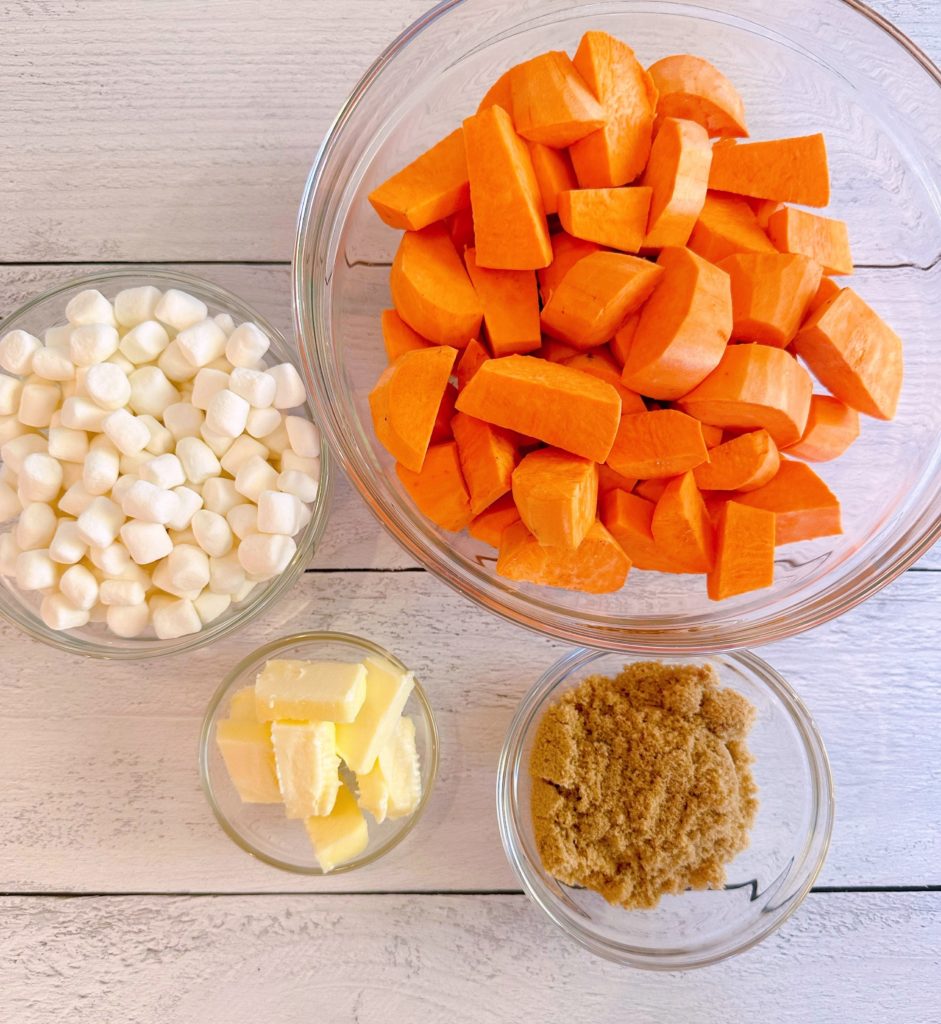 Ingredients for Slow Cooker Candied Yams.
