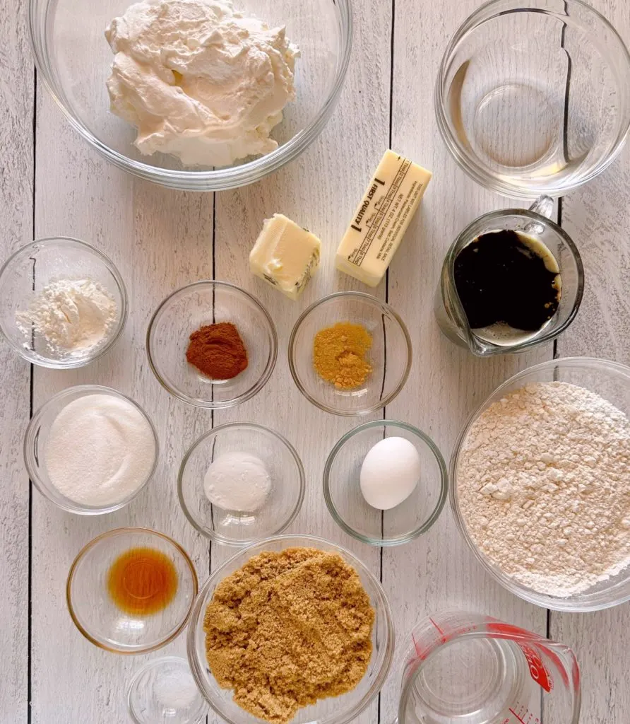 Ingredients for Gingerbread Cake and Caramel Sauce Recipe.